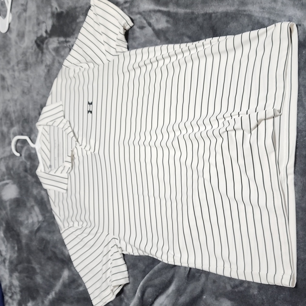 Black and White Under Armour Golf Polo